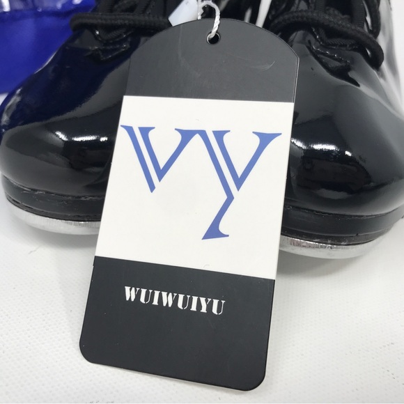 WUIWUIYU Lace Up Tap Dancing Shoes, Unisex Kid's Size 12(B)28  - Black - Picture 9 of 10